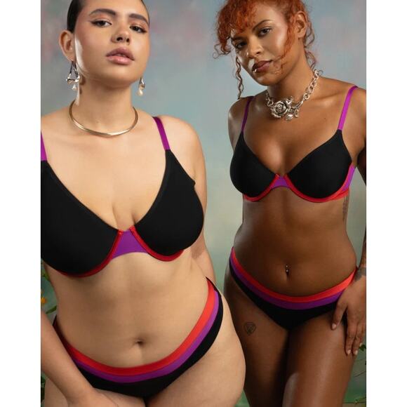 NWT Parade Re:Play Unlined‎ Underwire Bra XS Eightball Colorblock Ultra Soft - Picture 2 of 16